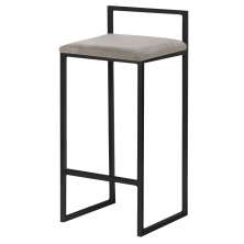 Banqueta Decorativa Selena Base Preta Veludo Cinza G41 - Gran Belo