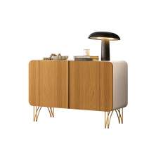 Buffet Benvenuto MDP/MDF Sala de Estar Decorativo com Pés em Aço Off White/Cinamomo G26 - Hb Móveis