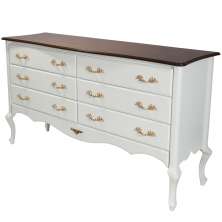 Cômoda Decorativa Beethoven com 6 Gavetas Branco/Imbuía G71 - Gran Belo