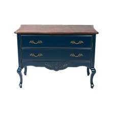 Cômoda Decorativa Julieta com 2 Gavetas Azul/Imbuía G71 - Gran Belo