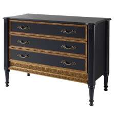Cômoda Decorativa Munchen com 3 Gavetas Preto G71 - Gran Belo