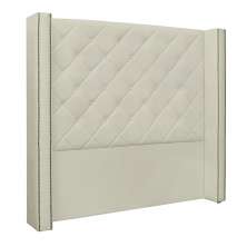 Cabeceira Decorativa King Size 2,19M Loewe PU Marfim G63 - Gran Belo