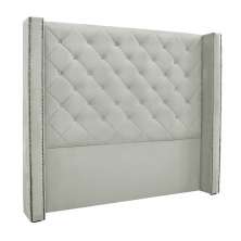 Cabeceira Decorativa King Size 2,19M Loewe Veludo Prata G63 - Gran Belo