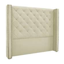 Cabeceira Decorativa Queen Size 1,84M Loewe Veludo Bege G63 - Gran Belo