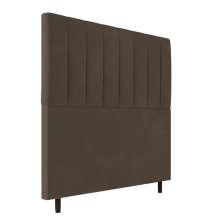 Cabeceira Decorativa Udine Casal 140cm Veludo Marrom G32 - Gran Belo