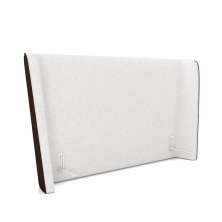 Cabeceira Design para Cama Queen Torres Pés em Madeira PU/Bouclê Marrom/Off White G91 - Gran Belo