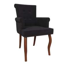 Cadeira Decorativa Sala De Jantar Belford Madeira Veludo Preto G48 - Gran Belo