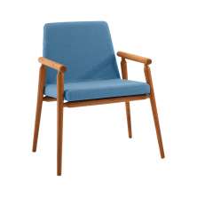 Cadeira Decorativa Sala de Jantar Sidnei Linho Azul G17 - Gran Belo