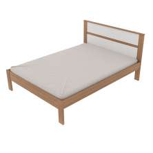 Cama de casal MDP CM8005 Amendoa/Branco G69 - Gran Belo