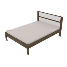 Cama de casal MDP CM8005 Nogal/Branco G69 - Gran Belo