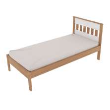 Cama de solteiro MDP CM8006 Amendoa/Branco G69 - Gran Belo