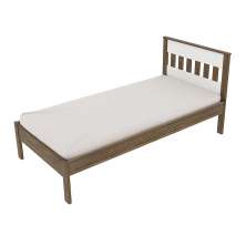 Cama de solteiro MDP CM8006 Nogal/Branco G69 - Gran Belo