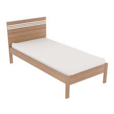 Cama de solteiro MDP CM8010 Amendoa/Branco G69 - Gran Belo