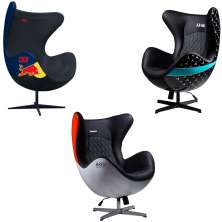 Conjunto 3 Poltronas Decorativas Egg Chair Hamilton Nº 44/MP4 SN 88/RB Nº 33 G53 - Gran Belo