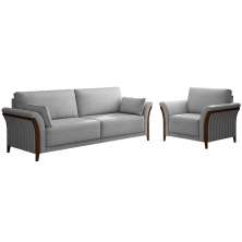 Conjunto Decorativo Poltrona e Sofá 222cm Market Veludo Cinza G45 - Gran Belo