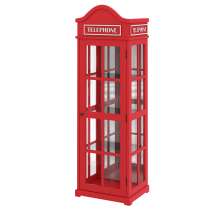 Cristaleira Decorativa com Nicho Sala de Estar Odin MDF Vermelho G42 - Gran Belo