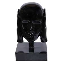 Escultura Decorativa Mascara Rosto Surdo Preto G07 - Gran Belo