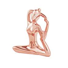 Escultura Decorativa de Yoga em Porcelana 3 Rose G39 - Gran Belo