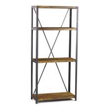 Estante Baviera com 3 Prateleiras Grafite/Rustic Brown - Gran Belo