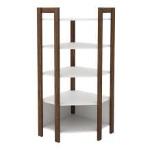 Estante Organizador Armário de canto AZ1020 MDP Branco/Nogal G69 - Gran Belo