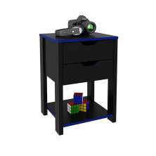 Gaveteiro para Escritório Home Office Gamer ME4163 MDP Preto/Azul G69 - Gran Belo