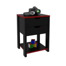 Gaveteiro para Escritório Home Office Gamer ME4163 MDP Preto/Vermelho G69 - Gran Belo