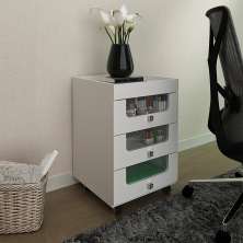 Gaveteiro para Escritório Home Office PE2013 MDP Branco G69 - Gran Belo