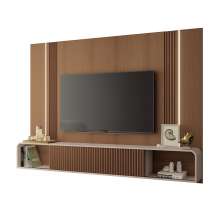 Home Suspenso Empire TV até 85 Polegadas MDF/MDP LED Castanho/Off White G26 - Hb Móveis