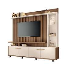 Home Theater Titan TV até 60 Polegadas com LED Castanho/Off White G26 - Hb Móveis