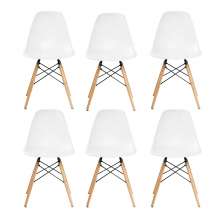 KIT 6 Cadeira Decorativa para Sala e Cozinha Garabit Branco G04 - Gran Belo