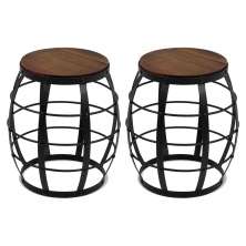 Kit 02 Bancos Decorativos Seat Garden Flora Preto Canela - Gran Belo