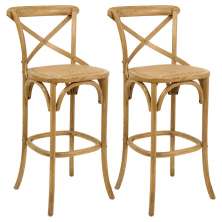 Kit 02 Banquetas Bistrô Gourmet Para Cozinha Blair Fixa Oak - Gran Belo