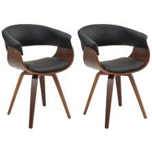 Kit 02 Cadeiras Giratória Decorativa para Sala de Jantar Ohana PU Preto G56 - Gran Belo
