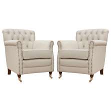 Kit 02 Poltronas Decorativas Sala de Estar Níger Pés Príncipe Off White G58 - Gran Belo