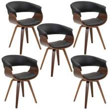 Kit 05 Cadeiras Giratória Decorativa para Sala de Jantar Ohana PU Preto G56 - Gran Belo