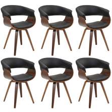 Kit 06 Cadeiras Giratória Decorativa para Escritório Home Office Ohana PU Sintético Preto G56 - Gran Belo
