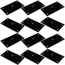 Kit 12 Chapinhas Chapa Reta Fixação Pés Palito Rosca 5/16 Preto G59