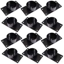 Kit 12 Chapinhas Chapa Reta com Tubo Fixação Pés Palito Rosca 5/16 Preto G59
