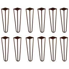 Kit 12 Pés de Metal 30 CM Hairpin Legs Mesa de Canto Rack e Puffs Bronze G41