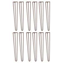 Kit 12 Pés de Metal 60 CM Hairpin Legs Mesa de Canto Aparador Bronze G41
