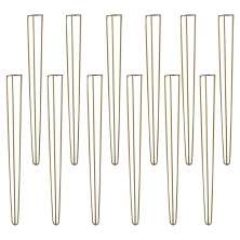 Kit 12 Pés de Metal 90 CM Hairpin Legs Aparador e Mesa de Canto Dourado G41
