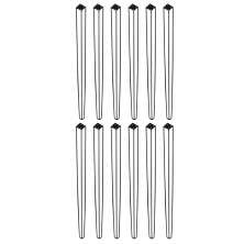 Kit 12 Pés de Metal 90 CM Hairpin Legs Aparador e Mesa de Canto Preto G41