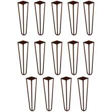 Kit 14 Pés de Metal 25 CM Hairpin Legs Rack e Puffs Bronze G41