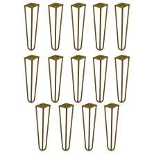Kit 14 Pés de Metal 25 CM Hairpin Legs Rack e Puffs Dourado G41