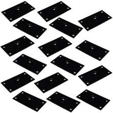 Kit 16 Chapinhas Chapa Reta Fixação Pés Palito Rosca 5/16 Preto G59