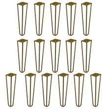 Kit 16 Pés de Metal 25 CM Hairpin Legs Rack e Puffs Dourado G41