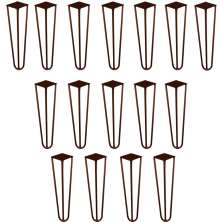 Kit 16 Pés de Metal 30 CM Hairpin Legs Mesa de Canto Rack e Puffs Bronze G41