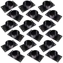 Kit 18 Chapinhas Chapa Reta com Tubo Fixação Pés Palito Rosca 5/16 Preto G59