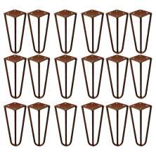 Kit 18 Pés de Metal 15 CM Hairpin Legs Mesas de Centro Puffs Bronze G41