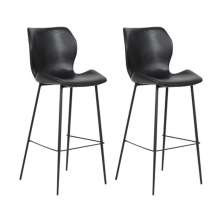 Kit 2 Banquetas Base Aço Fixa Naboo PU Preto G56 - Gran Belo